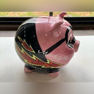 Ceramic Motorcycle Hog Piggy Bank Ambiance Collection